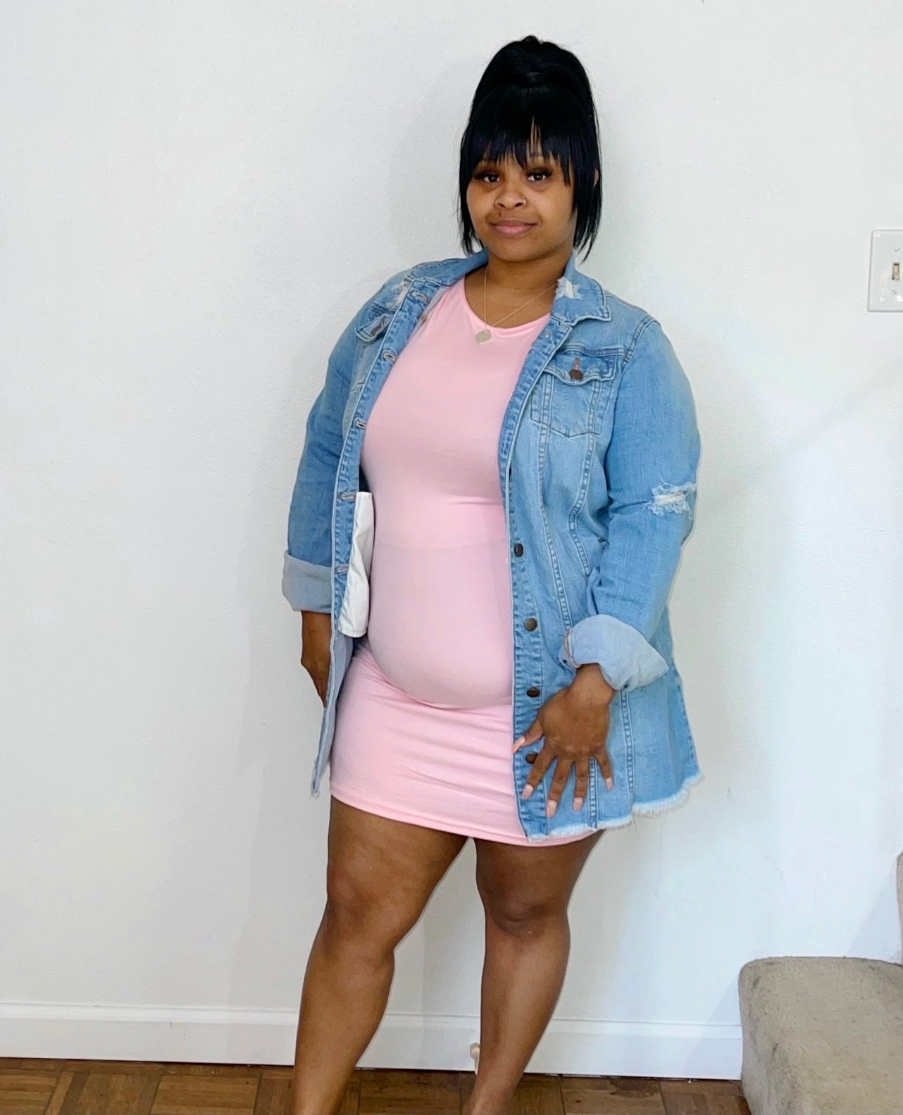 plus size pink mini dress