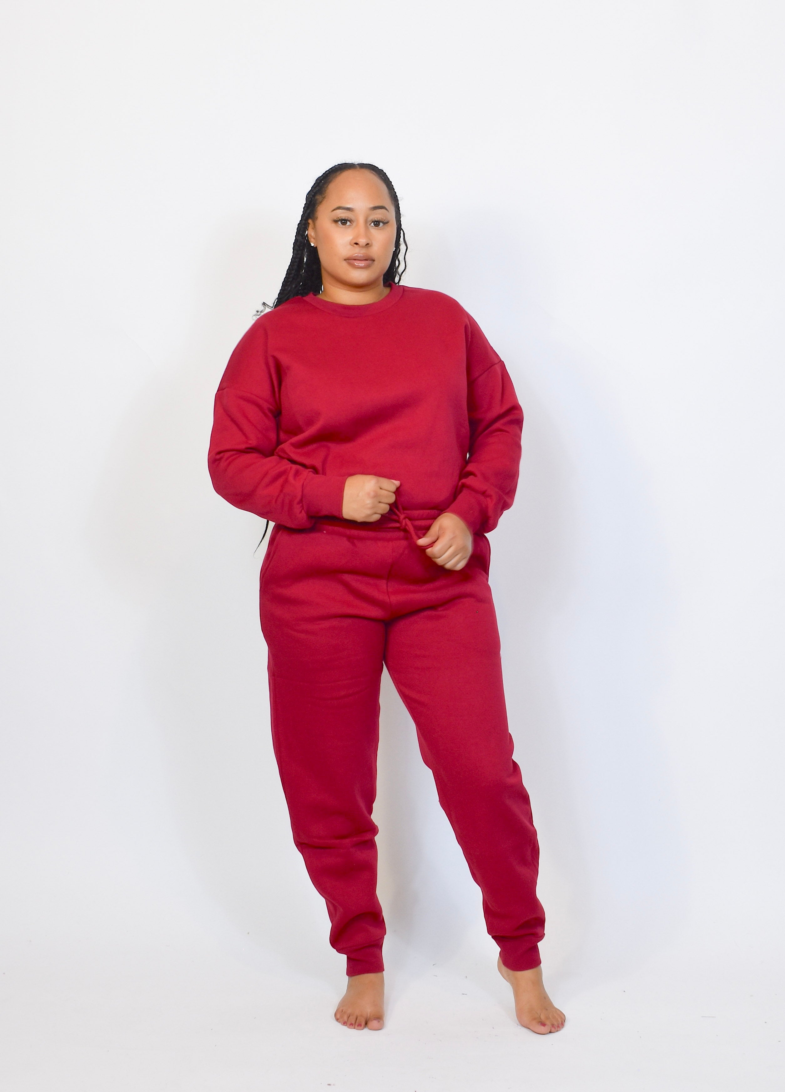 All red sweatsuit on sale