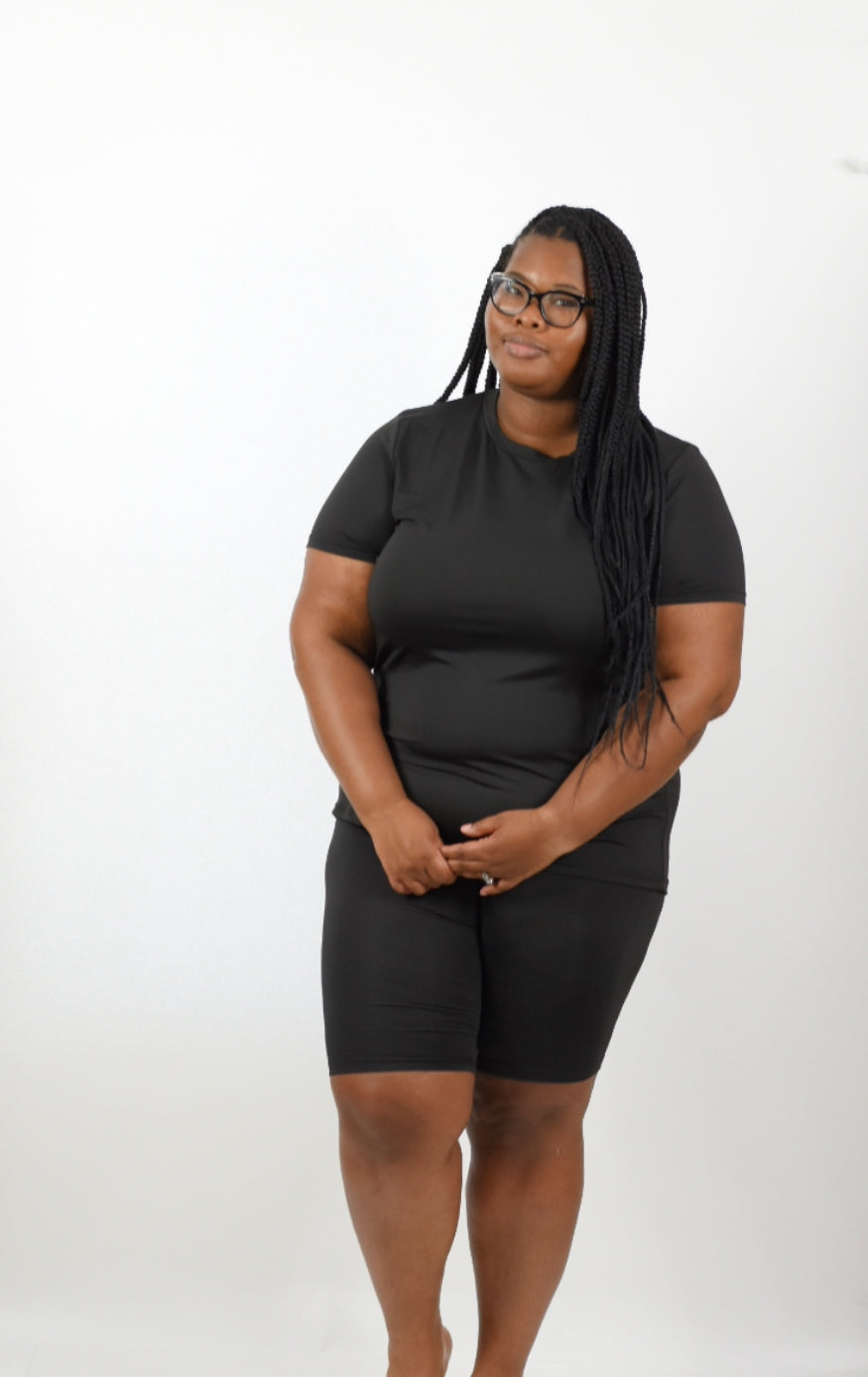 Plus Size Biker Short And T Shirt Set Biker Shorts Set Plus Size